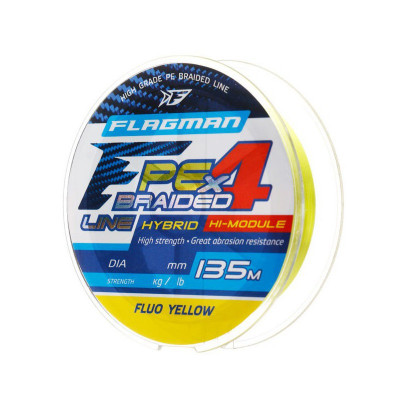 Braid Flagman PE Hybrid F4 135m FluoYellow 0,12mm