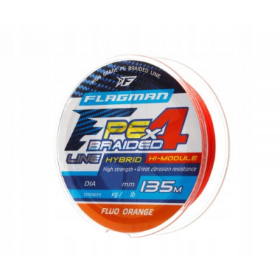 Braid Flagman PE Hybrid F4 135m Fluo Orange 0,12mm